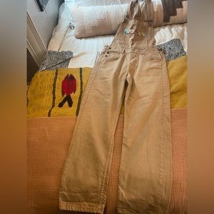 Free people tan overalls